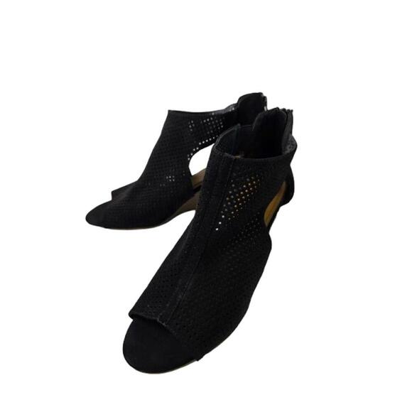 a.n.a A New Approach Women's Wedge Sandals Black Back Zipper Size 10 - Picture 2 of 9